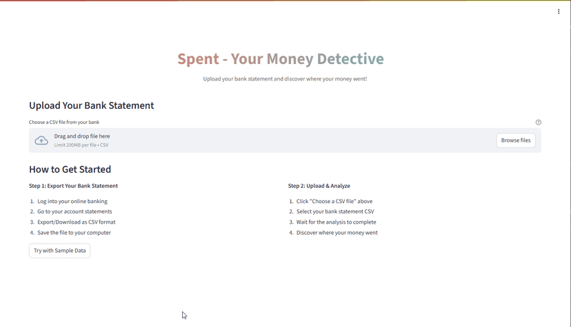 Spent App Screenshot